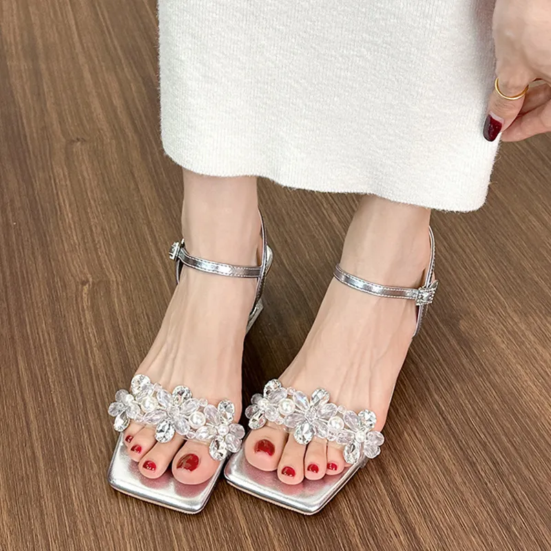KATHRYN WILSON One Strap Sandals Women's Silver-4