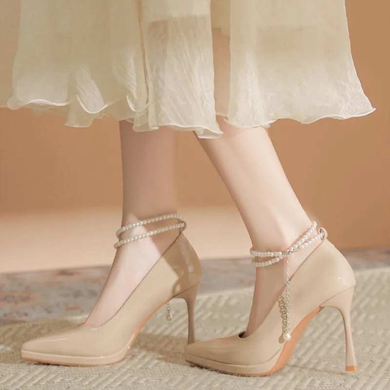 KATHRYN WILSON Slim Heel High Heels 8cm Women's Nude-3