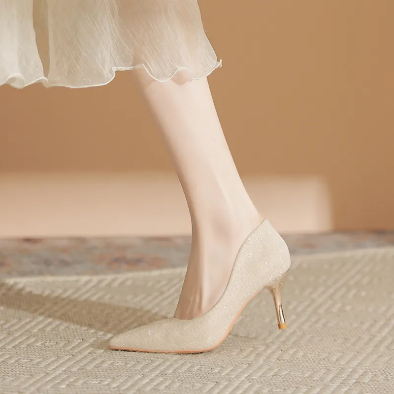 KATHRYN WILSON Slim Heel High Heels Women's Apricot-12