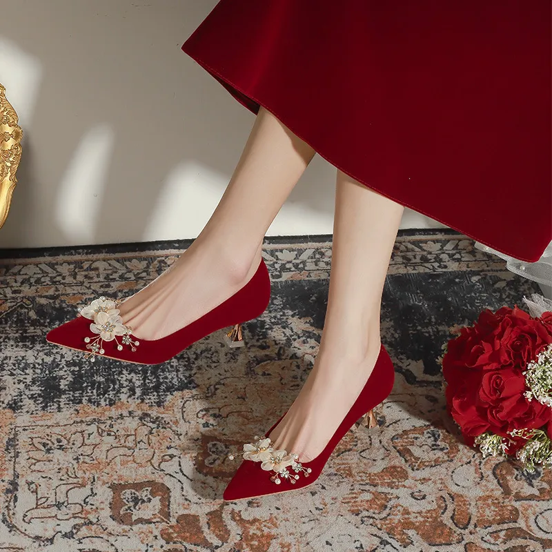 KATHRYN WILSON Slim Heel High Heels Women's Red-2