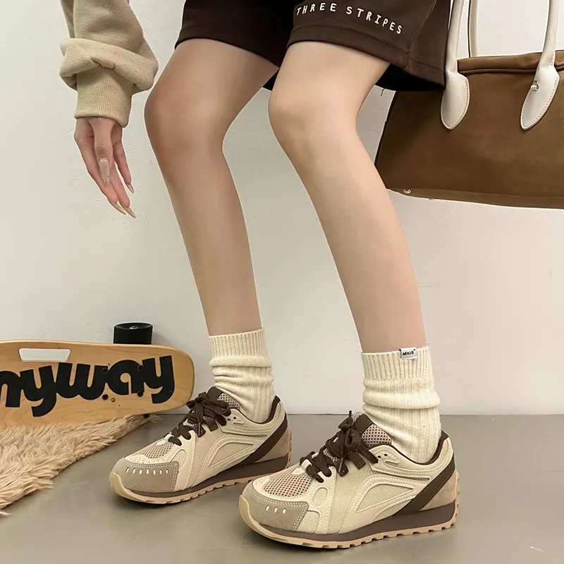 KATHRYN WILSON Wear Resistant Low Top Casual Shoes Women's Khaki-5