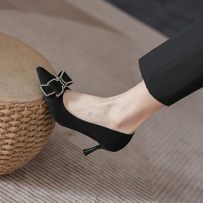 KATHRYN WILSON Slim Heel High Heels 7cm Women's Black-5