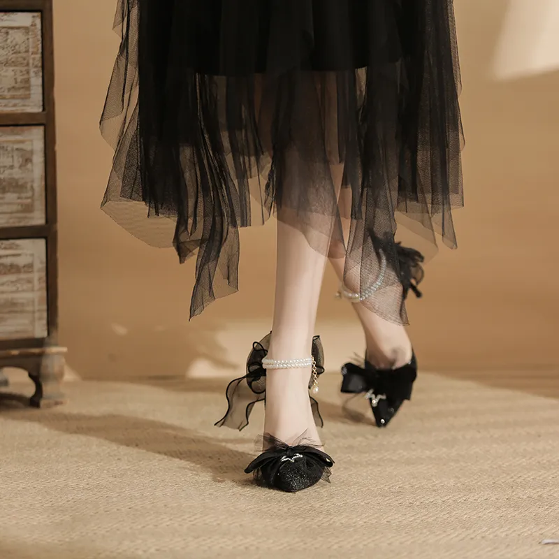 KATHRYN WILSON Black Swan Slim Heel High Heels 8cm Women's Black-9