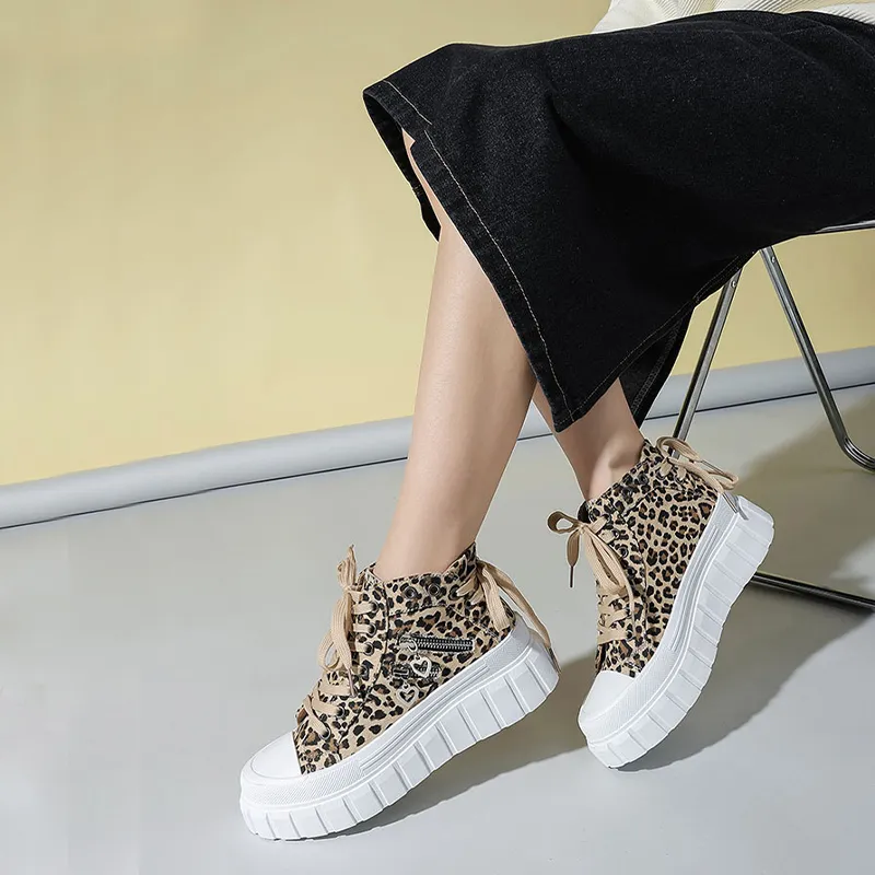 KATHRYN WILSON Wear Resistant Height Increasing High Top Canvas Shoes Women's-12