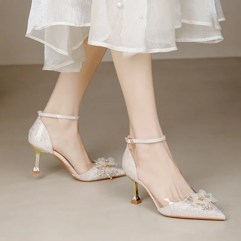KATHRYN WILSON Slim Heel High Heels 7cm Women's Champagne-9