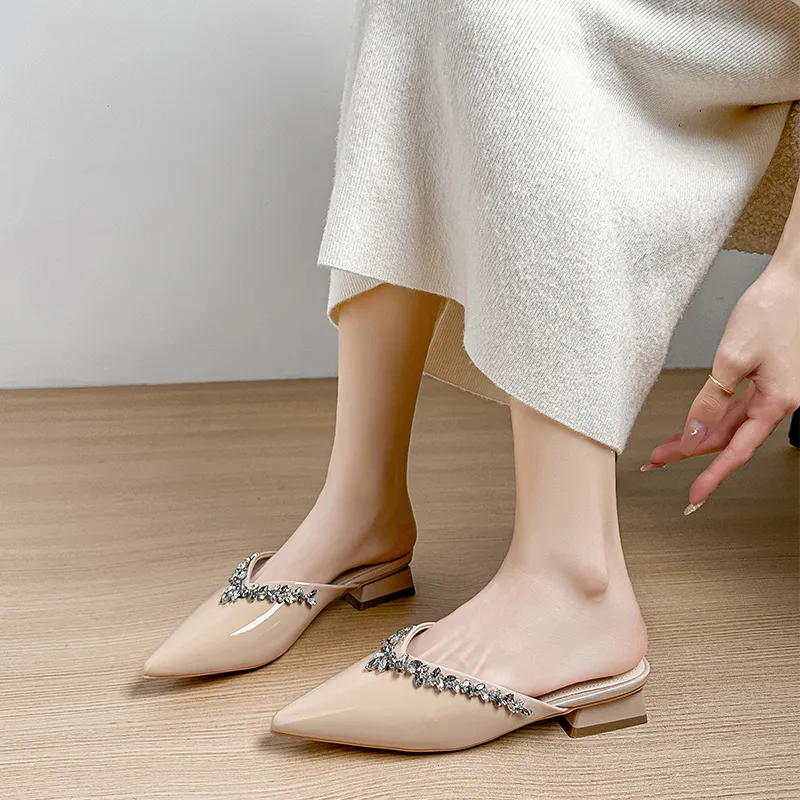 KATHRYN WILSON Rhinestone Closed Toe Slippers Women's-3