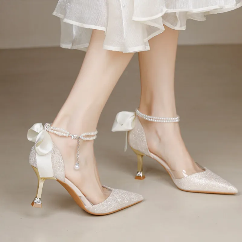 KATHRYN WILSON Slim Heel High Heels Women's Champagne-3
