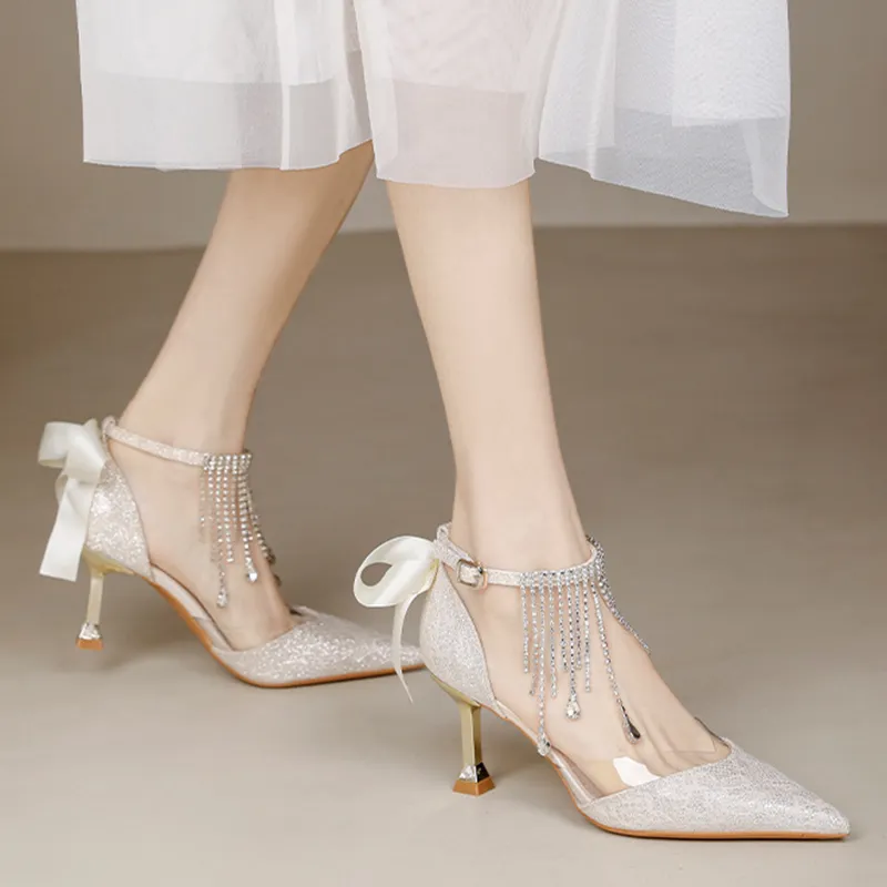 KATHRYN WILSON Slim Heel High Heels 7cm Women's Champagne-2