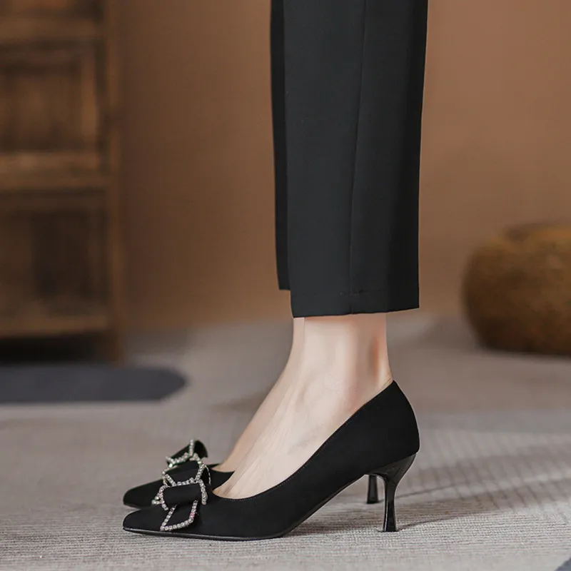 KATHRYN WILSON Slim Heel High Heels 7cm Women's Black-7