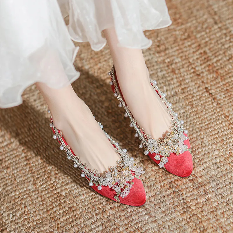KATHRYN WILSON Slim Heel High Heels Women's Red-2