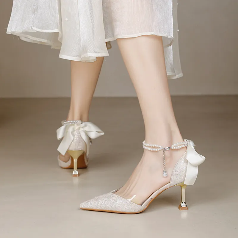 KATHRYN WILSON Slim Heel High Heels Women's Champagne-4
