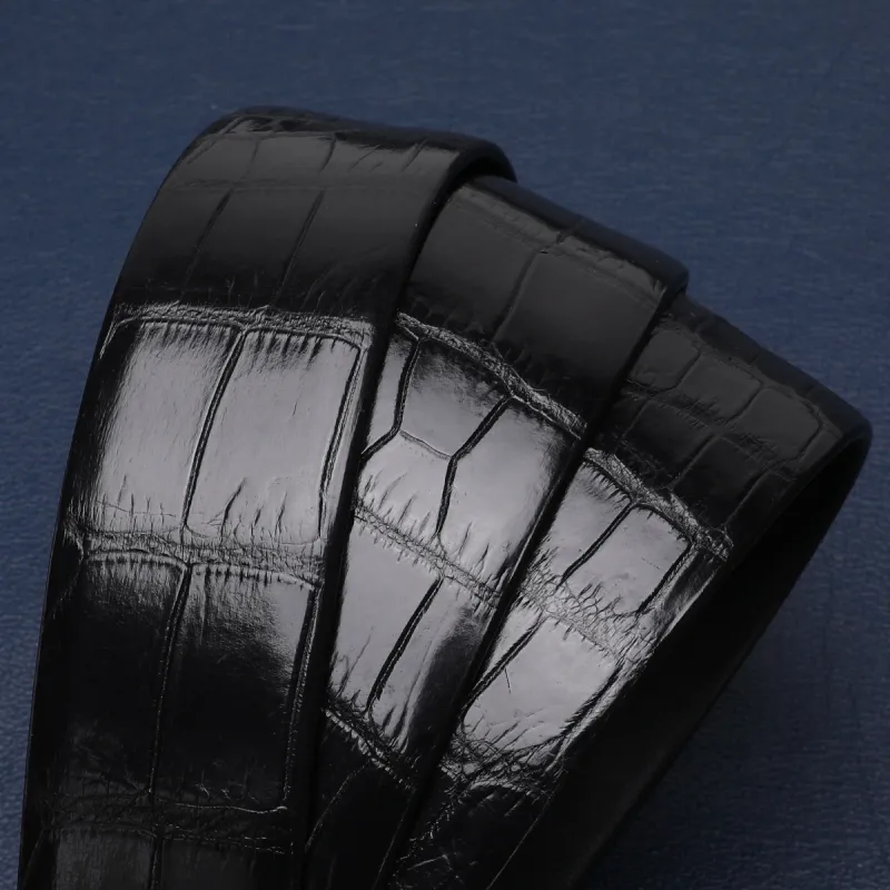 Satchi Cow Leather Belt Men's Black Width 3.7cm-6