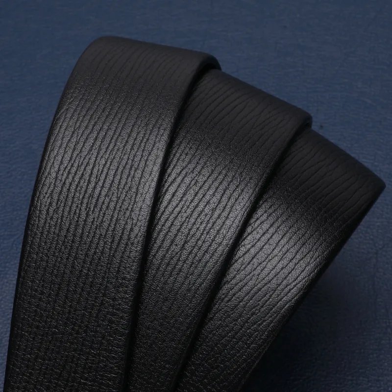 Satchi Cow Leather Belts Men's Black Width 3.4cm-6