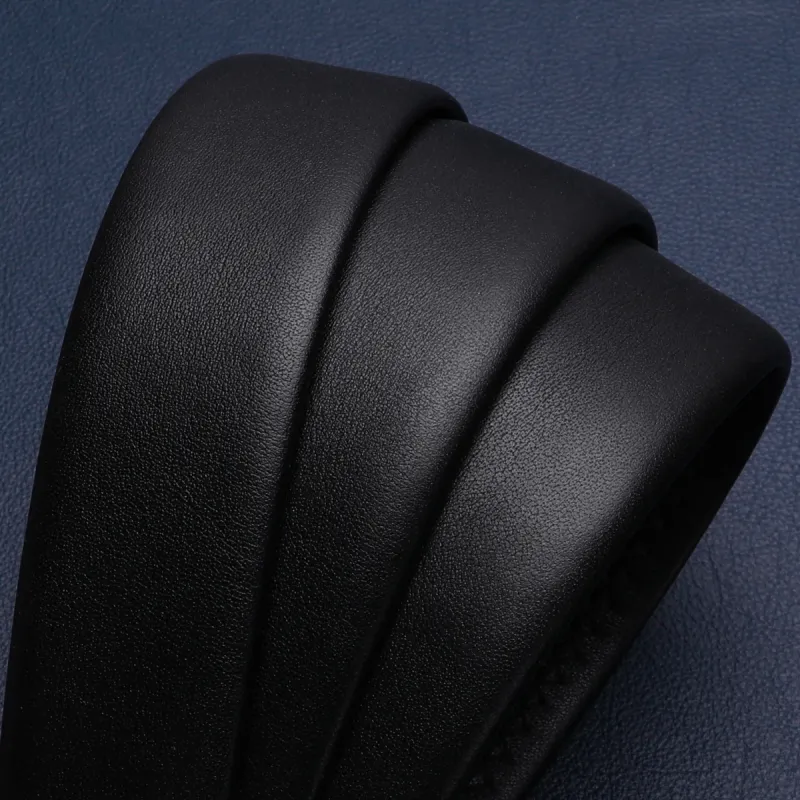 Satchi Cow Leather Belts Men's Black Width 3.45cm-6