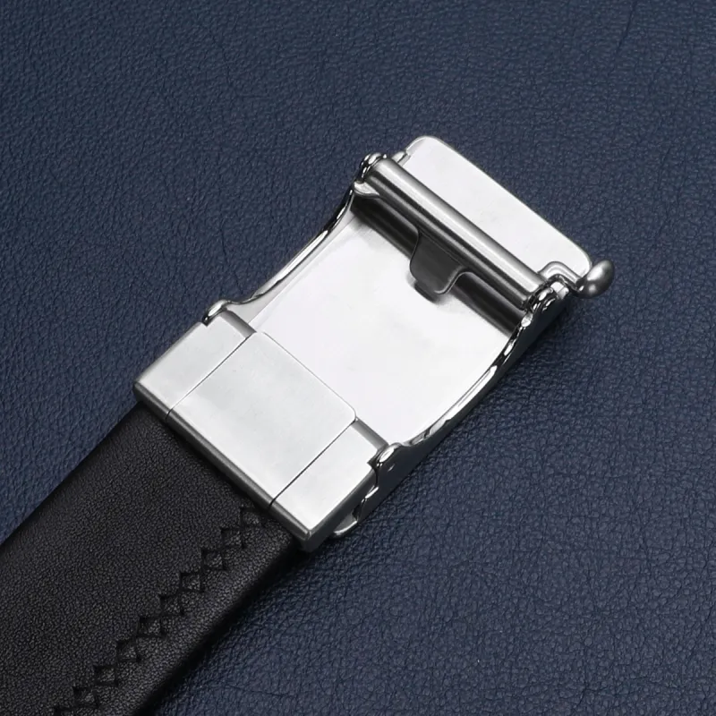 Satchi Cow Leather Belts Men's Black Width 3.45cm-5