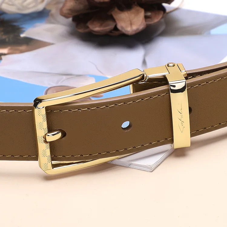 Satchi Cow Leather Leather Belts Women's Black/Earth Yellow Width: 2.4cm-14