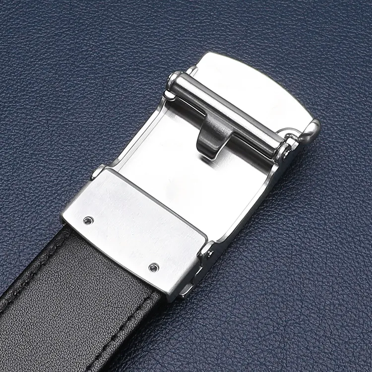 Satchi Sanduo Automatic Buckle High End Luxury Style Belt Seal Leather Leather Belts Men's Black Width 3.45cm-7