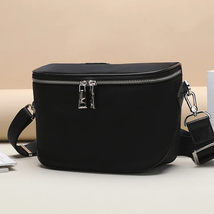 Satchi Fabric Shoulder Bag Regular Men's Black-6