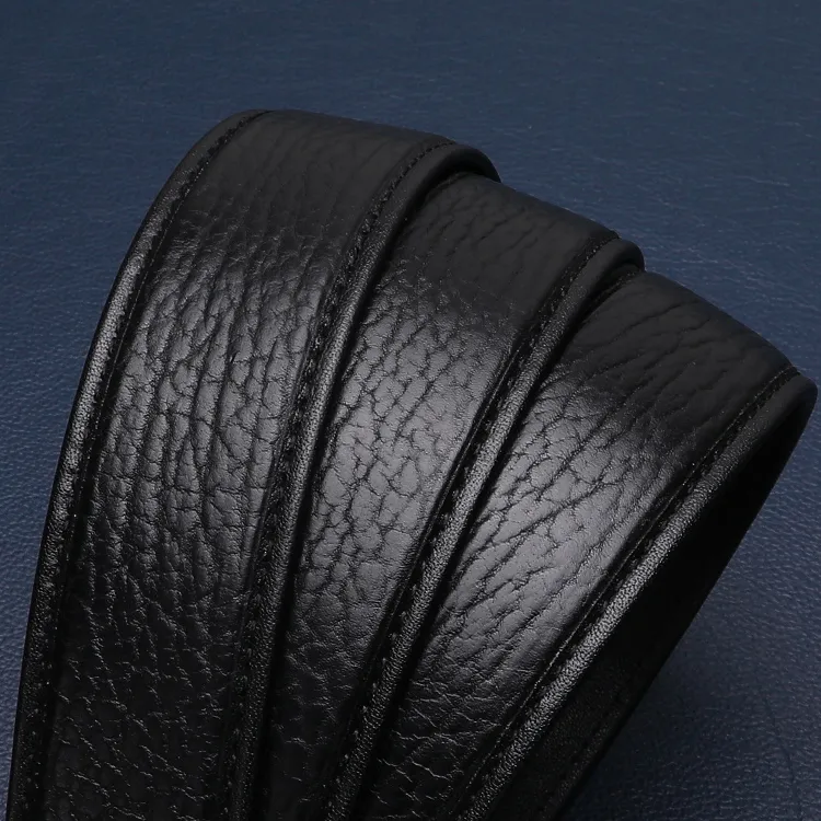 Satchi Sanduo Automatic Buckle High End Luxury Style Belt Seal Leather Leather Belts Men's Black Width 3.45cm-5