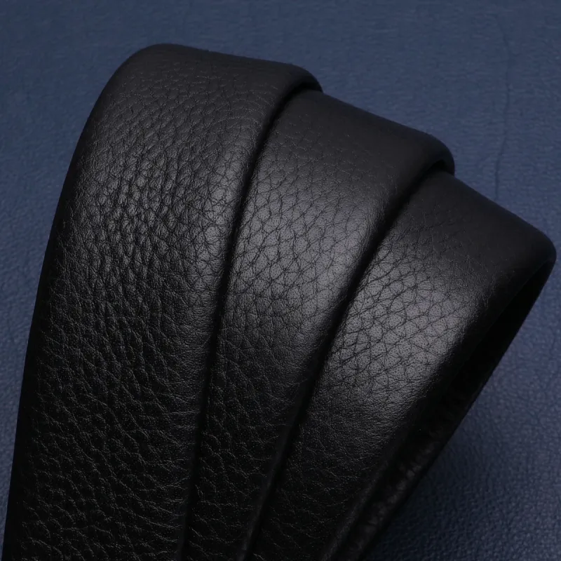 Satchi Cow Leather Belts Men's Black Width 3.45cm-6
