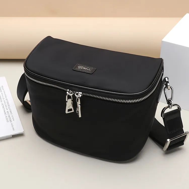 Satchi Fabric Shoulder Bag Regular Men's Black-7