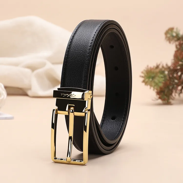 Satchi Cow Leather Leather Belts Women's Black/Earth Yellow Width: 2.4cm-4