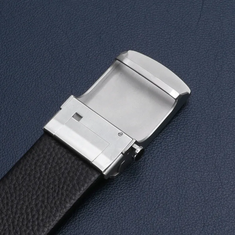 Satchi Cow Leather Belts Men's Black Width 3.7cm-5