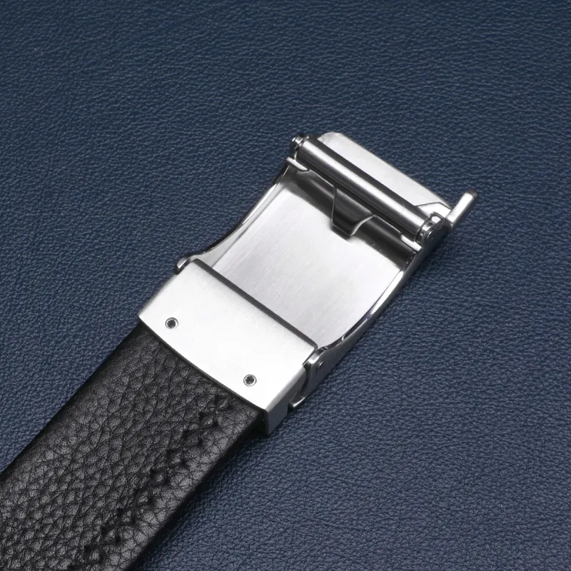 Satchi Cow Leather Belts Men's Black Width 3.45cm-5