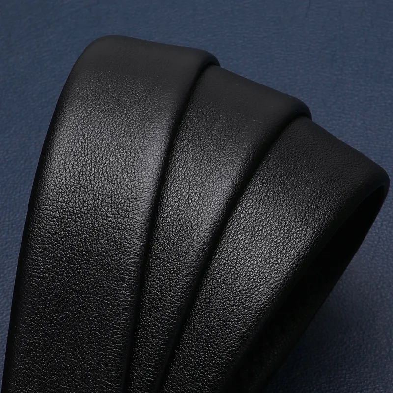 Satchi Cow Leather Leather Belts Men's Black Width 3.4cm-6