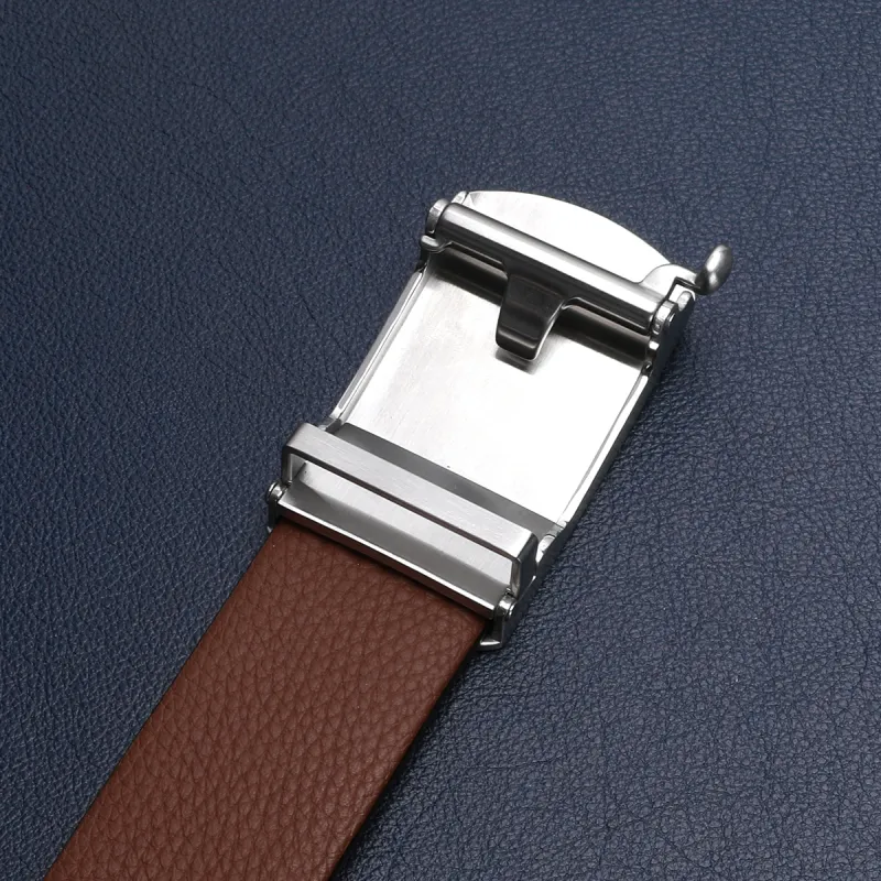 Satchi Cow Leather Belt Men's Black/Earth Yellow Width 3.4cm-5