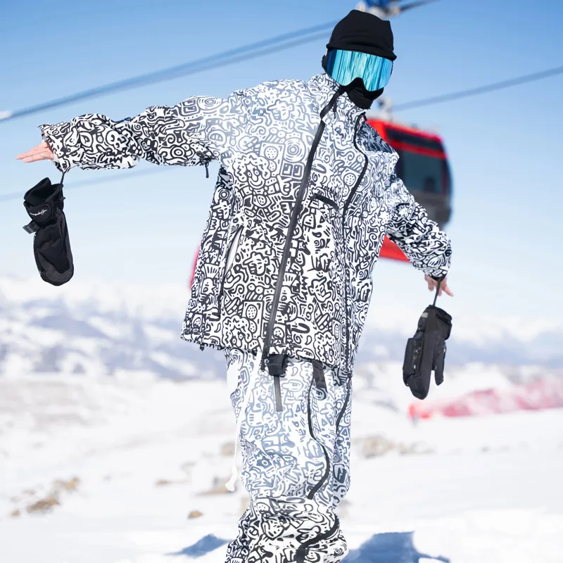 ZACHARIAH x HUAJIALIANMINGKUAN Artist Collaboration Graffiti Snow Jacket/Pants Ski Suit 3L Unisex-2