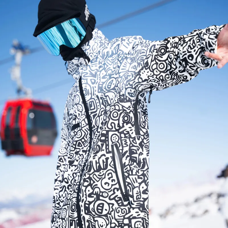 ZACHARIAH x HUAJIALIANMINGKUAN Artist Collaboration Graffiti Snow Jacket/Pants Ski Suit 3L Unisex-3