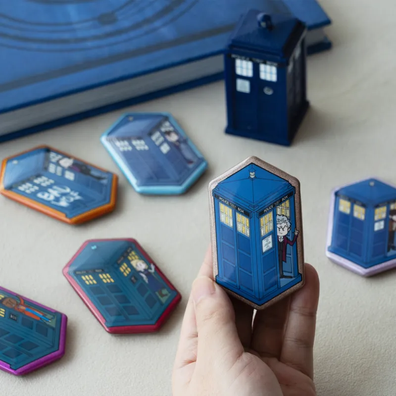 SCIFI Fanpace Doctor Who Mysterious Doctor Double Flash Hexagonal Metal Badge Badges-3