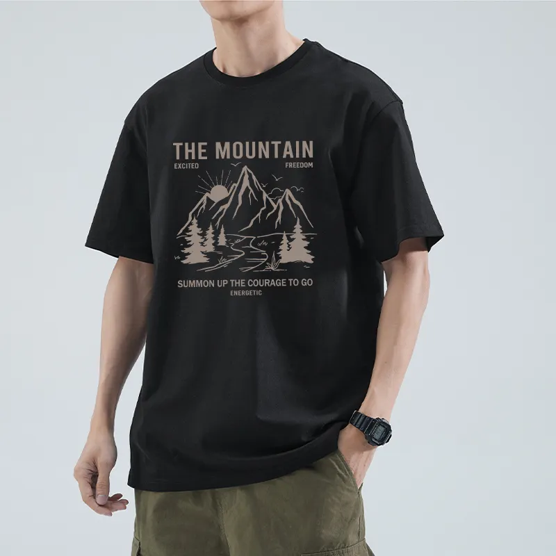 DEBRAND Men's Silk Cotton Short Sleeved T Shirts Men's-2