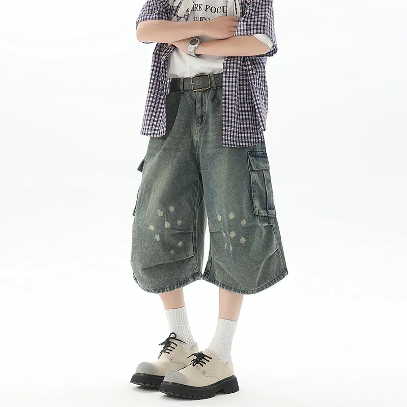 Caramella Denim Shorts Unisex Vintage Blue-3