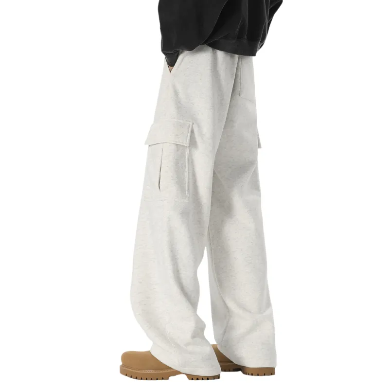 Caramella Casual Pants Unisex White Heather Gray-6