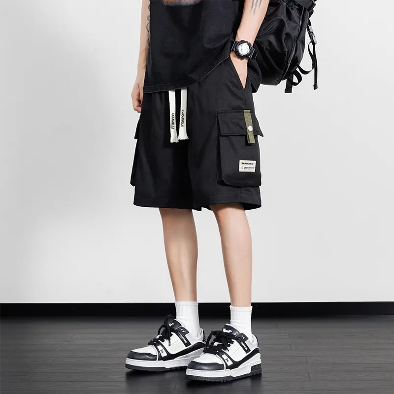 Caramella Cargo Shorts Unisex Black-2