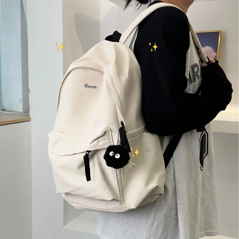 Caramella Nylon Backpack Unisex Black/White/Burgundy-8