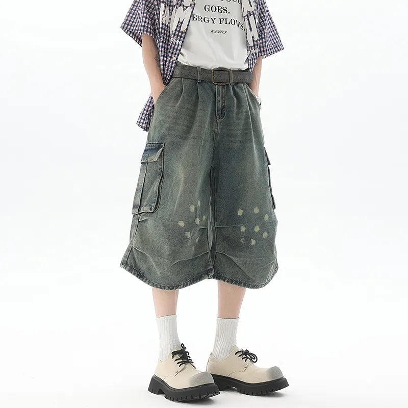 Caramella Denim Shorts Unisex Vintage Blue-1