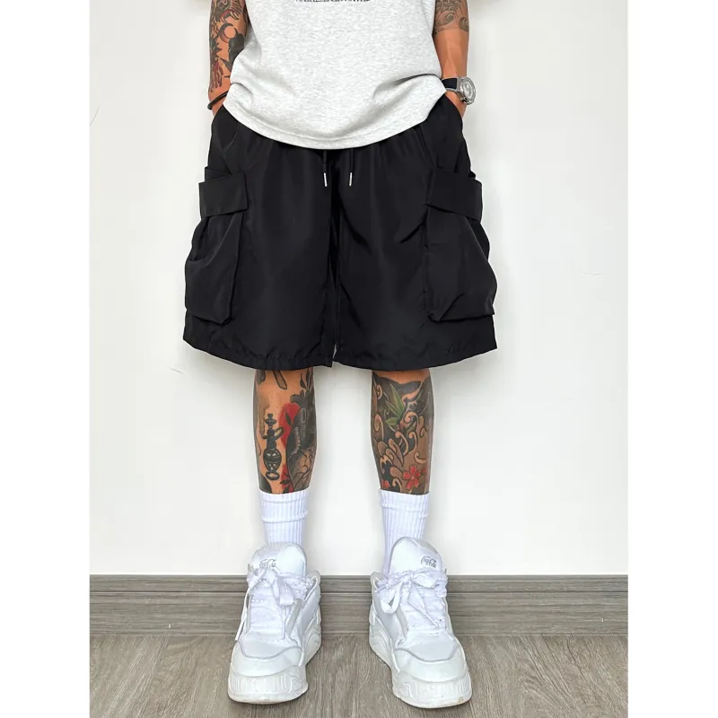 Caramella Cargo Shorts Unisex Black-2