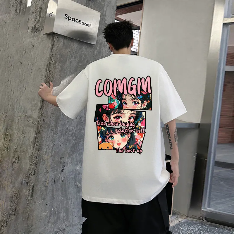 Caramella Drop Shoulder Sleeve T Shirt Unisex White-2