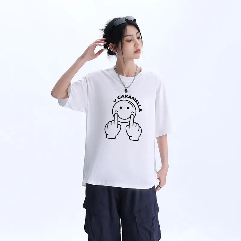 Caramella Drop Shoulder Sleeve T Shirt Women's-2