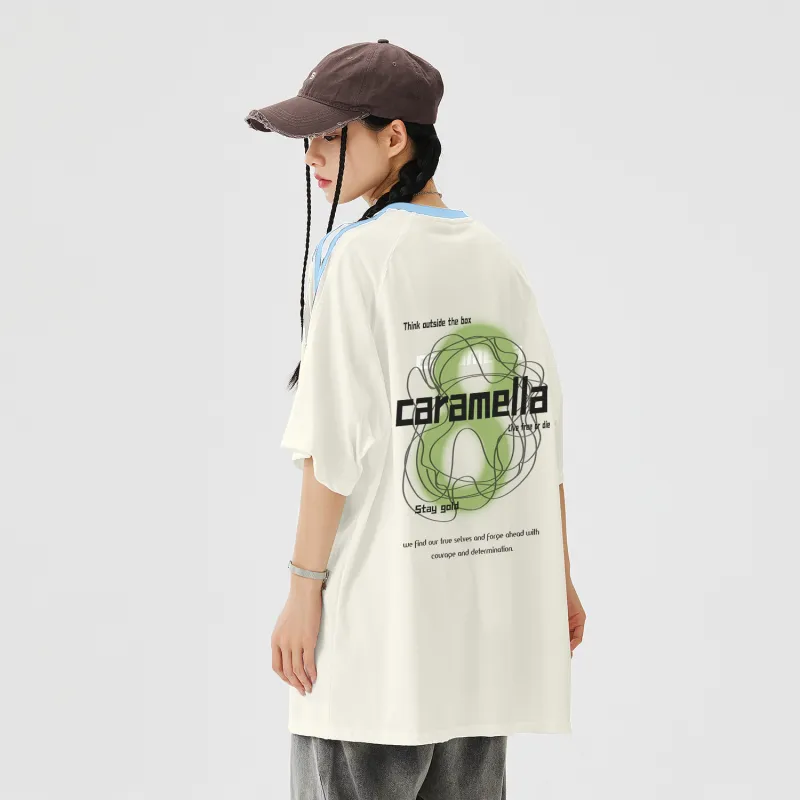 Caramella Drop Shoulder Sleeve T Shirt Women's-17
