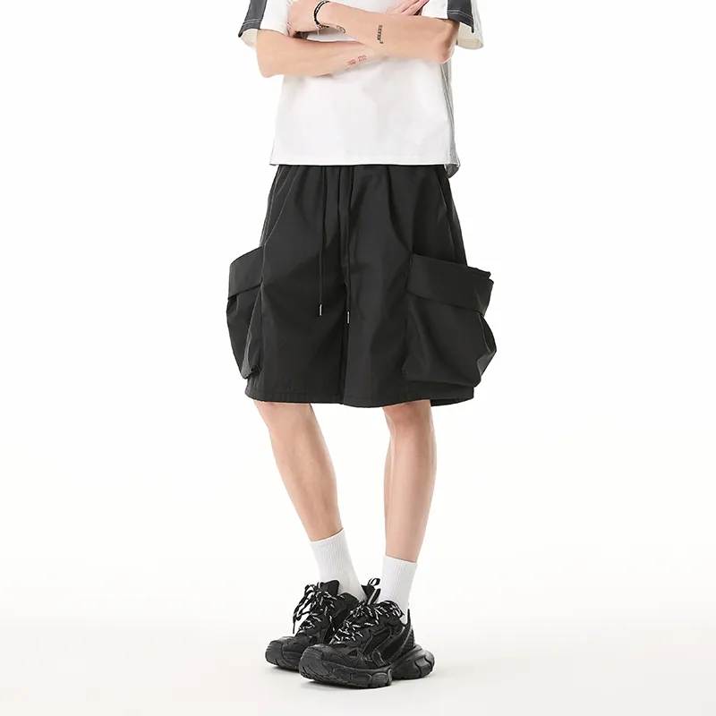 Caramella Cargo Shorts Unisex Black-1