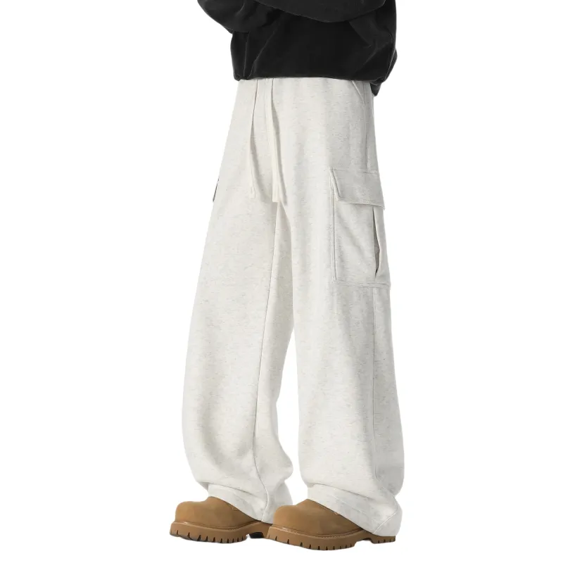 Caramella Casual Pants Unisex White Heather Gray-8