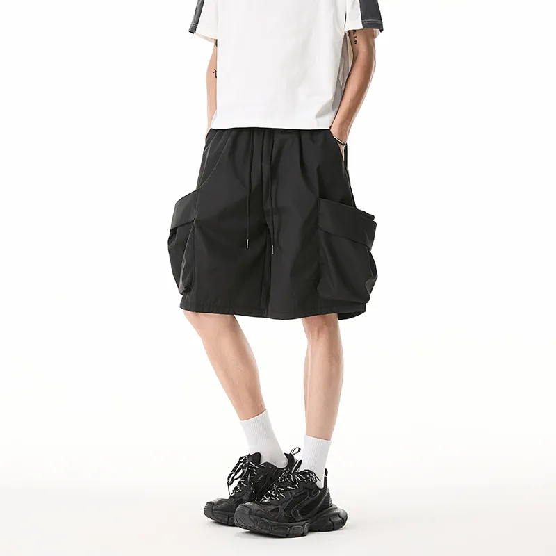 Caramella Cargo Shorts Unisex Black-2