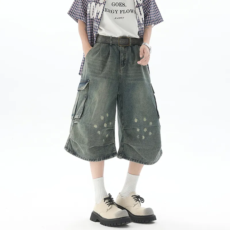 Caramella Denim Shorts Unisex Vintage Blue-2