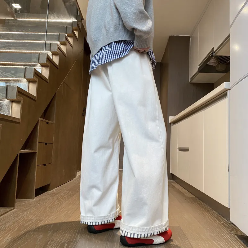 Caramella Casual Pants Unisex White-5