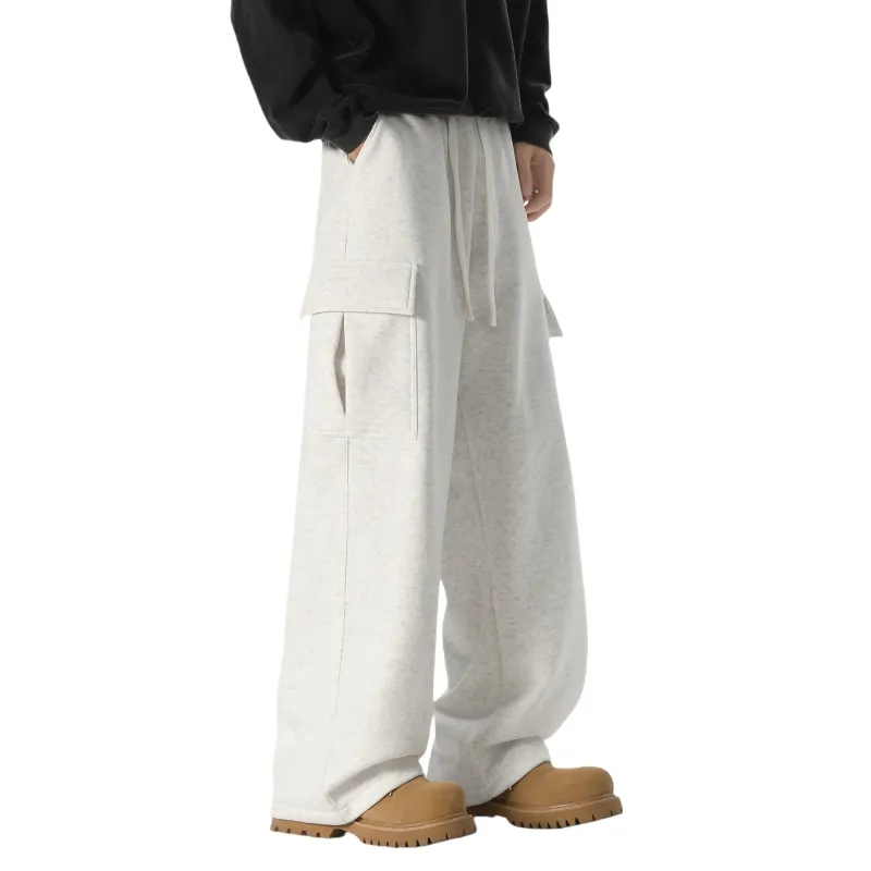Caramella Casual Pants Unisex White Heather Gray-7