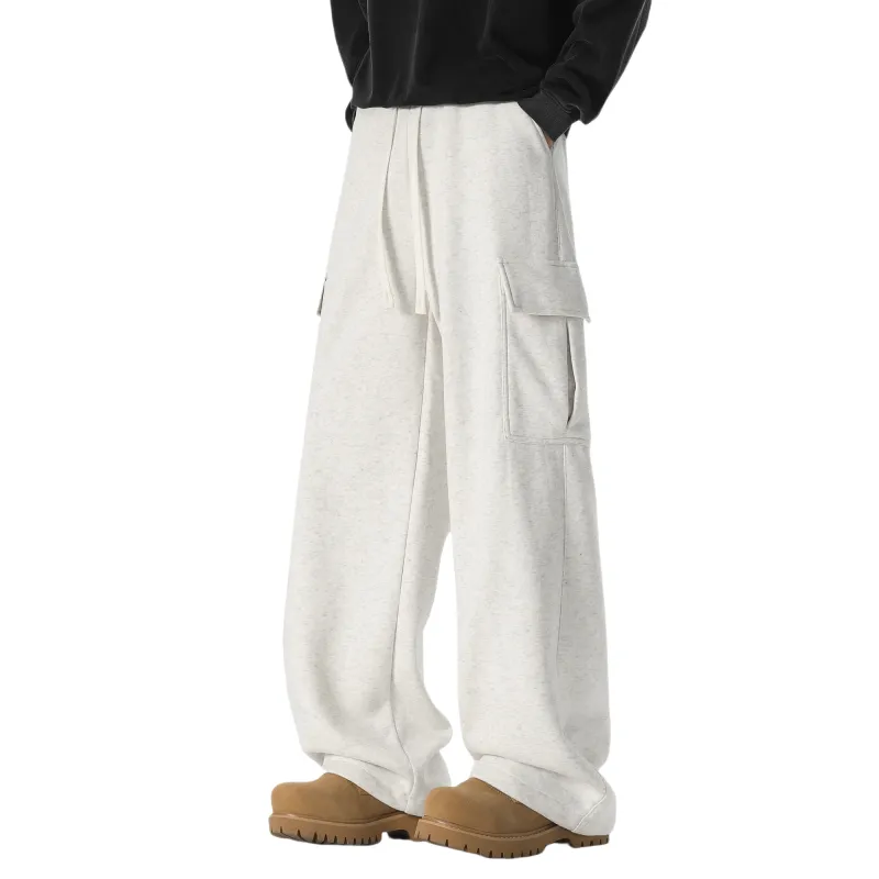Caramella Casual Pants Unisex White Heather Gray-9